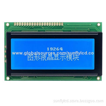 192 x 64-dot Graphic LCD Module Display, STN/Blue/Negative/Transimssive, 8-bit MPU Interface